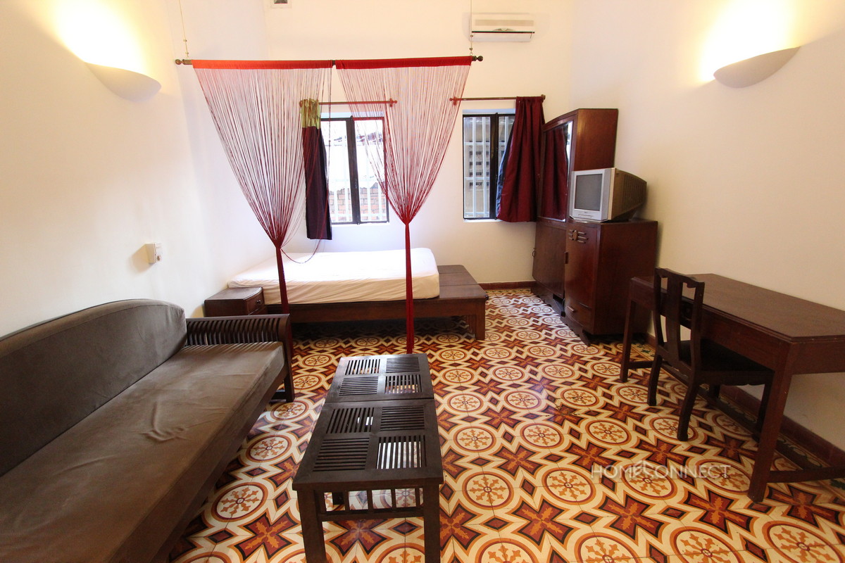 French Colonial 1 Bedroom Apartment For Rent On Riverside | Phnom Penh Real Estate