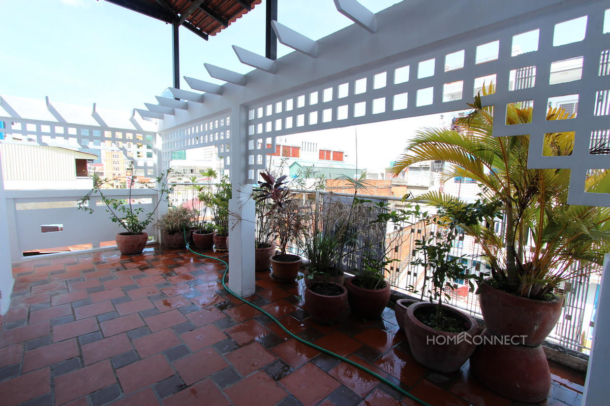 Private Rooftop Two Bedroom Apartment For Rent Near Riverside | Phnom Penh Real Estate