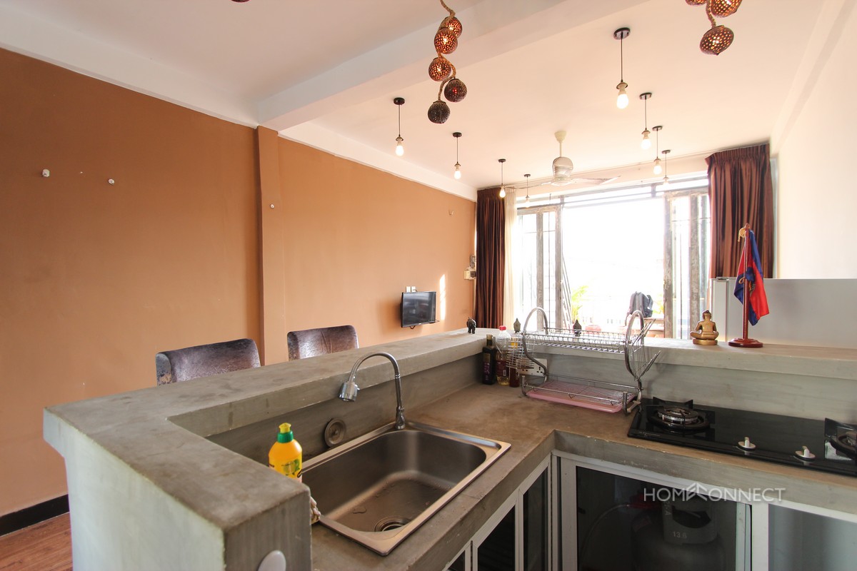 Large Terrace 1 Bedroom Apartment Near Russian Market | Phnom Penh Real Estate