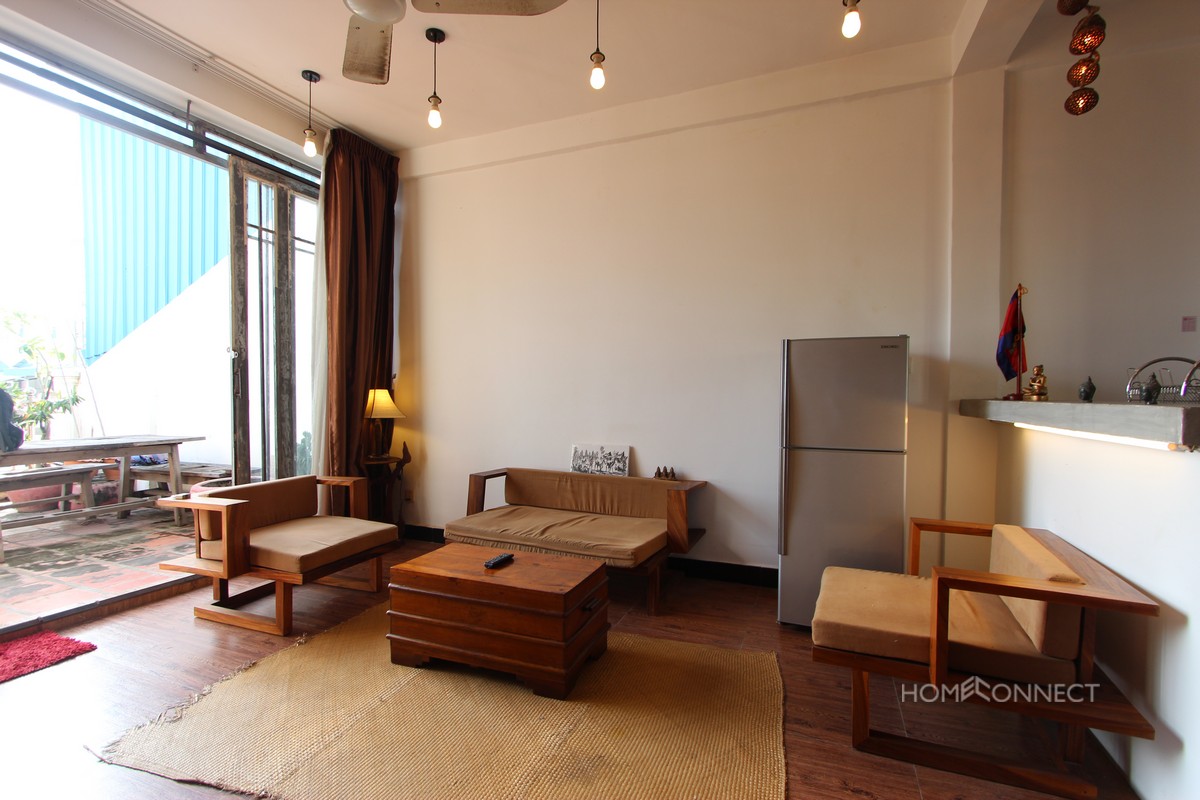 Large Terrace 1 Bedroom Apartment Near Russian Market | Phnom Penh Real Estate