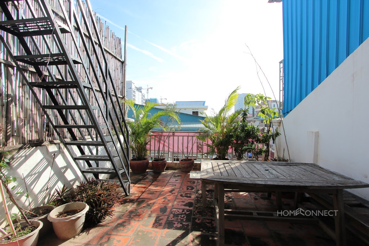 Large Terrace 1 Bedroom Apartment Near Russian Market | Phnom Penh Real Estate